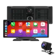10.26 inch Wireless Carplay Screen for Car, Wireless Carplay Android Auto, 1080P IPS Touch Screen Bluetooth, Hands-Free, GPS, FM, Aux, TF Card, MirrorLink
