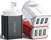 USB Charger 3 Ports 3Pack USB Wall Plug 15W/3.1A AC Portable AU Mains Power Adap