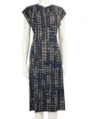 Abstract Pattern Wool Shift Dress