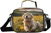 Golden Retriever Puppy Insulated Lunch Box for Women Men - Ideal for Work, Picnics - Includes Adjustable Shoulder Strap