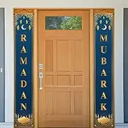 Ramadan Mubarak Decorations Banner Islamic Eid Festival Celebration Welcome Porch Sign Muslim Ramadan Party Decor and Suppliesl for Home