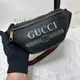 [二手] GUCCI 530412 黑色皮革LOGO腰包 古馳 精品包 胸包