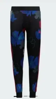 Adidas Girls Floral Glow Three Stripe Tricot Joggers L/CH (14)