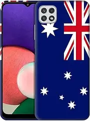 GlamCase for Samsung Galaxy A22 5G, Samsung Galaxy A22 5G Case - Australian Flag Printed Slim & Sleek Cute Plastic Hard Protective Designer Back Phone Case/Cover for Samsung Galaxy A22 5G