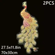 2X Sequin Peacock Patches Applique Trimming Embroidery DIY Handcraft Decor Craft