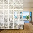 Hanging Room Divider White DIY Panel Screens Partition 12 Pieces Wood-Plastic