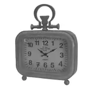 A and B Home Table Clock 9"x9"x11.3" Analog Old Town Short Silver Decorative