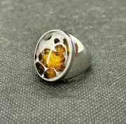 TOP QUALITY SERICHO PALLASITE METEORITE RING