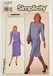 8850 Simplicity Sewing Pattern Jane Schaffhausen Belle France Dress Misses 10