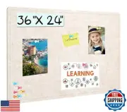 Bulletin Board, 36 X 24 inches Cork Board with 20 Pushpin, Felt Cork Board No