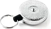 Key-BAK Original Retractable Key Holder with a Chrome Front, Steel Belt Loop, Split Ring and Made in The USA