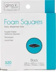 Gina K Designs Foam Squares-Black, 320pcs 18111