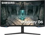 Samsung Odyssey G65B Smart Monitor, 27-inch Curved, 2560x1440, 240Hz, 2x HDMI 2.1/DP 1.4/USB Hub, Height Adjustable Stand, AMD Freesync premium pro, smart TV experience, Coresync Lighting design
