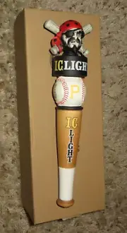 PITTSBURGH PIRATES IC LIGHT BEER FIGURAL TAP HANDLE-SIGN-I.C.-JOLLY ROGER-MLB