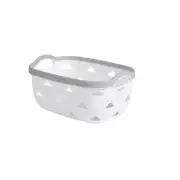 NEPA Market White Plastic Basket with Handles / Storage Organizers - Medium