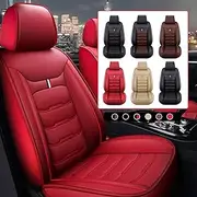 Car Seat Cover Fit for Honda CR-V Jazz HR-V Pilot FIT Faux Leather Front Rear 5-seat Covers Non-Slip Waterproof Standard Edition (Red)