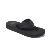 Reef Women's Sandy Flip Flop Black Eco-Friendly with Recycled PET Straps