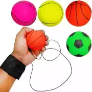 1 Pc Rubber Rebound Bouncy Wristband Balls on Elastic String for Play