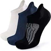 [Busy Socks] Merino Wool Compression Support Ankle Running Hiking Socks for Men Women, Soft Thick Cushion Tab Socks 3/6 Pairs