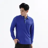 在飛比找Yahoo奇摩購物中心優惠-【遊遍天下】男款抗UV吸濕排汗機能POLO長衫GL1015藍