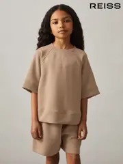 Reiss Mink Selena 9-13 yrs Modal-Blend Sweatshirt And Shorts Set (F99407) | $140