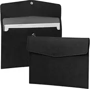 Dolemay A4 File Folder,PU Leather A4 Document Holder File Organizer,Waterproof Business Briefcase,Filing Envelope Portfolio Case Tablet Sleeve with Magnetic Snap Closure for Home School Office-Black