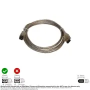 Cable Firewire IEEE 1394 1394B BETA 9-Pin 1394A 6-Pin Silver 6FT #121424
