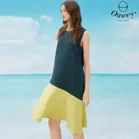 在飛比找momo購物網優惠-【OUWEY 歐薇】甜美文青無袖亞麻長洋裝(深藍色；S-L；