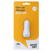 Good 2 Go 3.4A V1 Universal Dual USB Ports Car Charger for Samsung/iPhone White