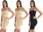 [Body Beautiful Shapewear] Strapless Seamless Shapewear Slip for Women Body Shaper Tummy Control Under Dress Slimming Lingerie Removable Straps