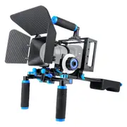 D222 Dual Handles Camera Shoulder Mount & Camera Cage Stabilizer Kit With Matte Box & Follow Focus For Dslr Camera / Video Camera