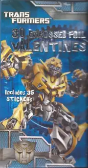 TRANSFORMERS VALENTINES 30 vintage embossed foil 2010 movie cards + sticker $6Sh
