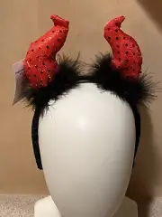 Women's Halloween Red Sequined Devil Horns Headband / New