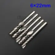 5PCS 6mm x22mm Carbide CNC Router Bits, Single Flute Spiral Cutters End Mills SG