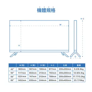 (領劵92折)HERAN 禾聯 50吋 4K聯網液晶顯示器電視 無視訊盒 YF-50H7NA