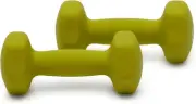 Amazon Basics Neoprene Dumbbell Hand Weights 5 pounds, Green