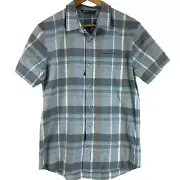 Travis Mathew Ukulele Serenade Plaid Short Sleeve Button Up Men's Medium NWT
