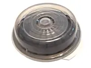 Microwave Roasting Plate with Clear Plastic Lid Browing Griddle White Bowl NEW