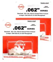 MOLEX 76650-0067 .062" 6 CIRCUIT POWER PLUG RECEPTACLE SOCKET ( 4 Completed Set)