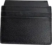 [Lorenz] 0995 Unisex Slim Cow Nappa Leather Card Holder, Black, Compact, Slim Card Holder