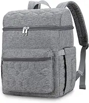 BYVCUI Large Capacity Multifunction Diaper Bag Backpack, Waterproof Travel Nappy Changing Bag with 2 Insulated Pockets, Fashion Lightweight Mommy Bag with Stroller Buckles
