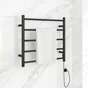 ADVWIN Electric Heated Towel Rail, Bathroom Towel Warmer Rack, Wall Mounted Electric Tower Rail Dryer Ladder Rack Black