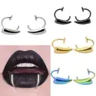Vampire Fang Shape Fake Lip Ring Punk Fake Labret Piercing Lip Stud Women