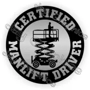 3pcs - Manlift Driver Hard Hat Stickers Decals Scissors Operator Man Lift