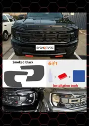 Ford Next Gen Ranger, Raptor, Everest Headlight Protective Film "Smoked Black"