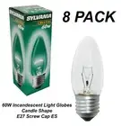 8 x 60W Clear Candle Light Globes Bulbs Lamps Edison Screw E27 ES Incandescent