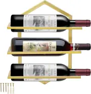 Wall Mounted Wine Stemware Rack, Metal Hanging Wine Glass Display Holde Holds 3