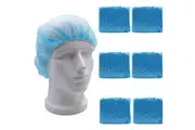 600pcs Safetyware Non-Woven Disposable Bouffant Mob Cap Hair Net Head Cover Dustproof Elastic Bulk for Hospital Food Kitchen Cleaning Laboratory Blue