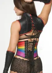Black Leather Shoulder Corset With Gauntlets RB-shld-cr
