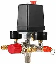 AIMALL 90-120PSI Air Compressor Pressure Switch Control Valve Manifold Regulator Gauges, 240V 20A, Auto Control
